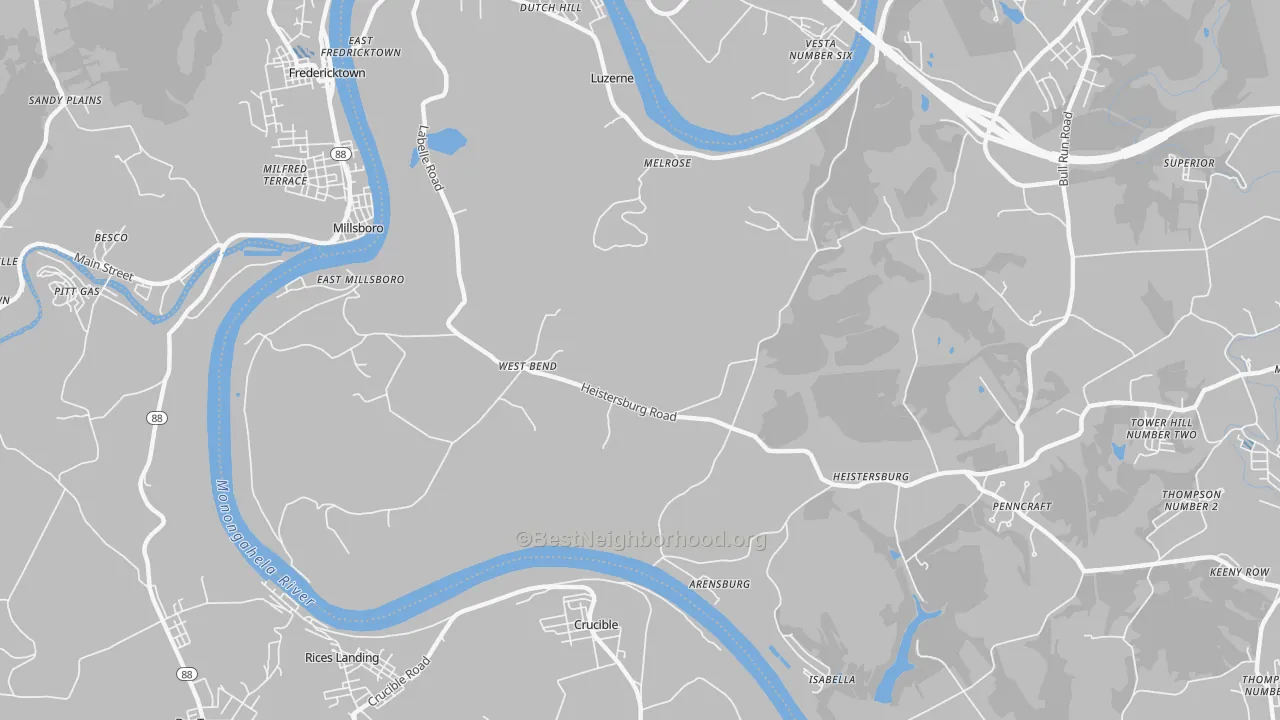 Transit Grade map of 15433, PA