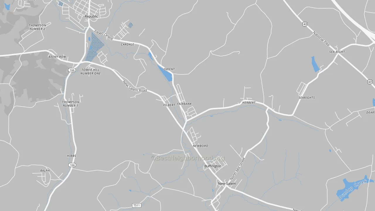 Transit Grade map of 15435, PA