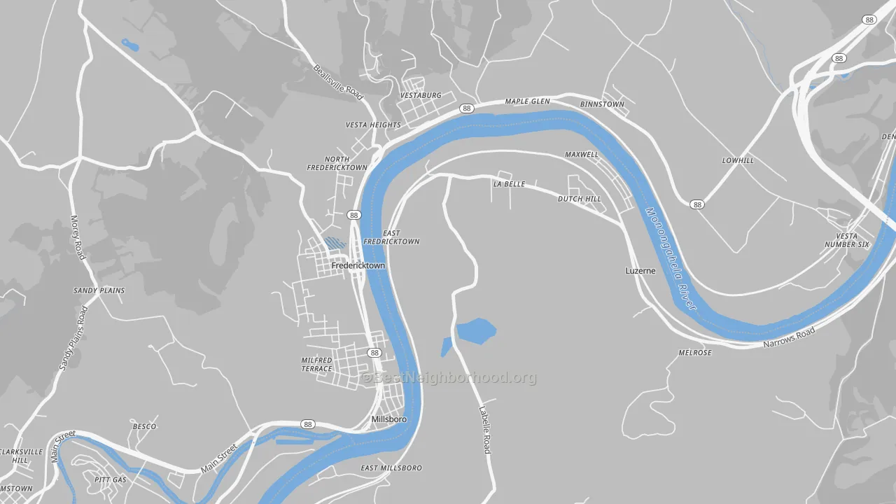 Transit Grade map of 15450, PA