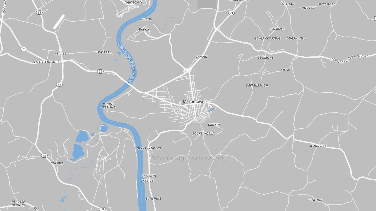 Transit Grade map of 15461, PA