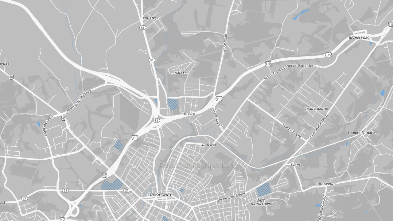 Transit Grade map of 15472, PA