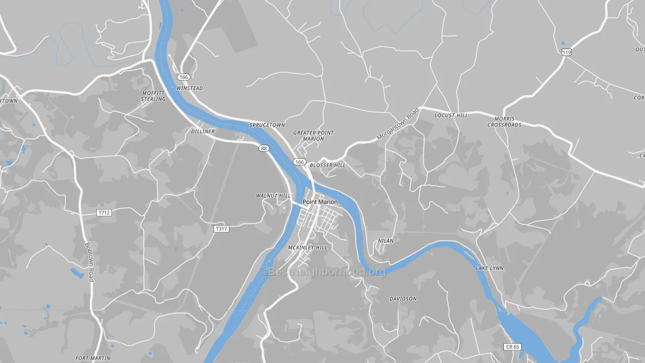 Transit Grade map of 15474, PA