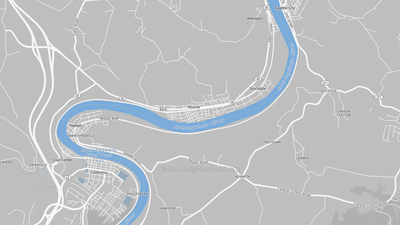 Transit Grade map of 15477, PA