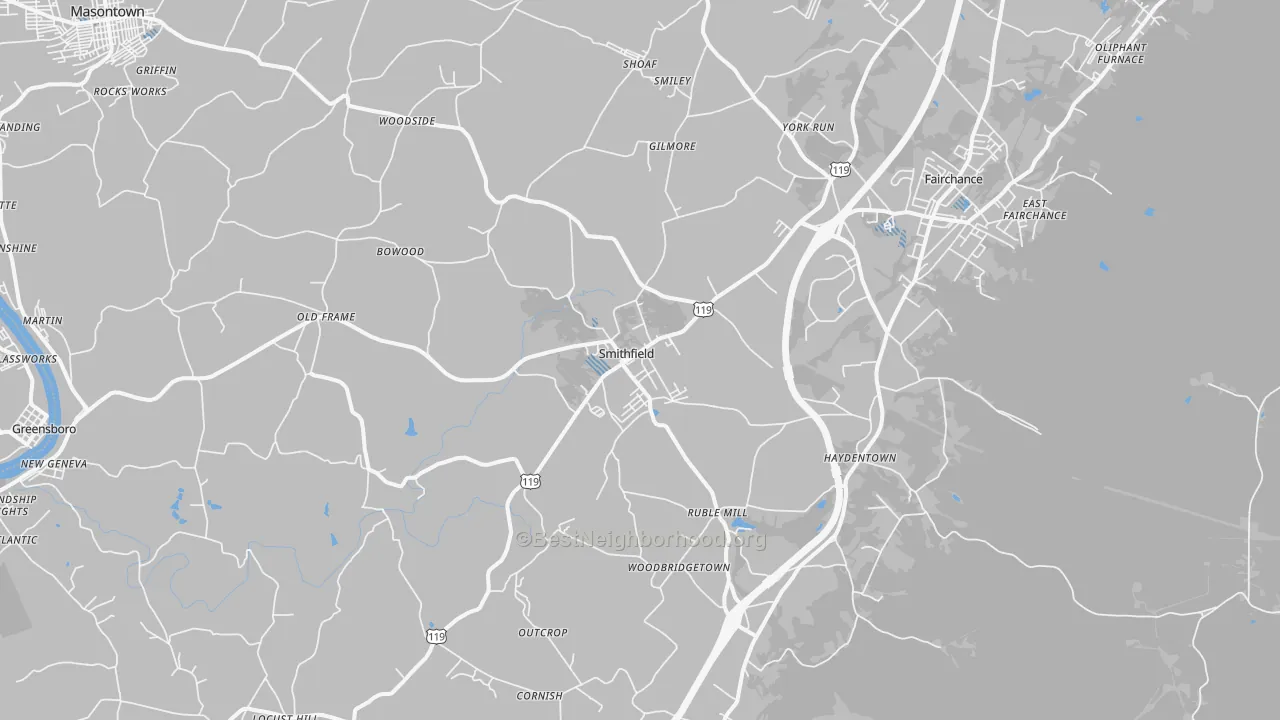 Transit Grade map of 15478, PA