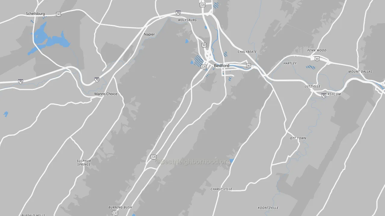 Transit Grade map of 15522, PA