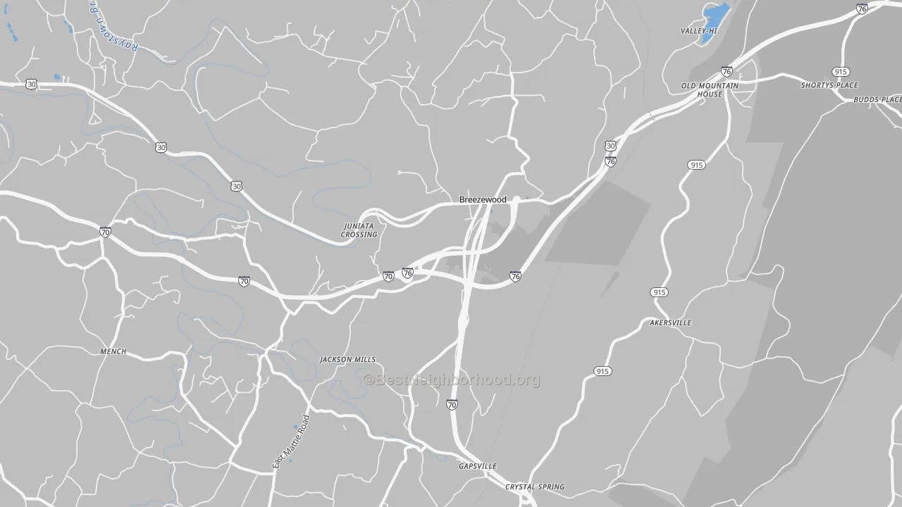 Transit Grade map of 15533, PA