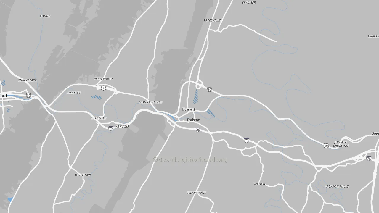 Transit Grade map of 15537, PA