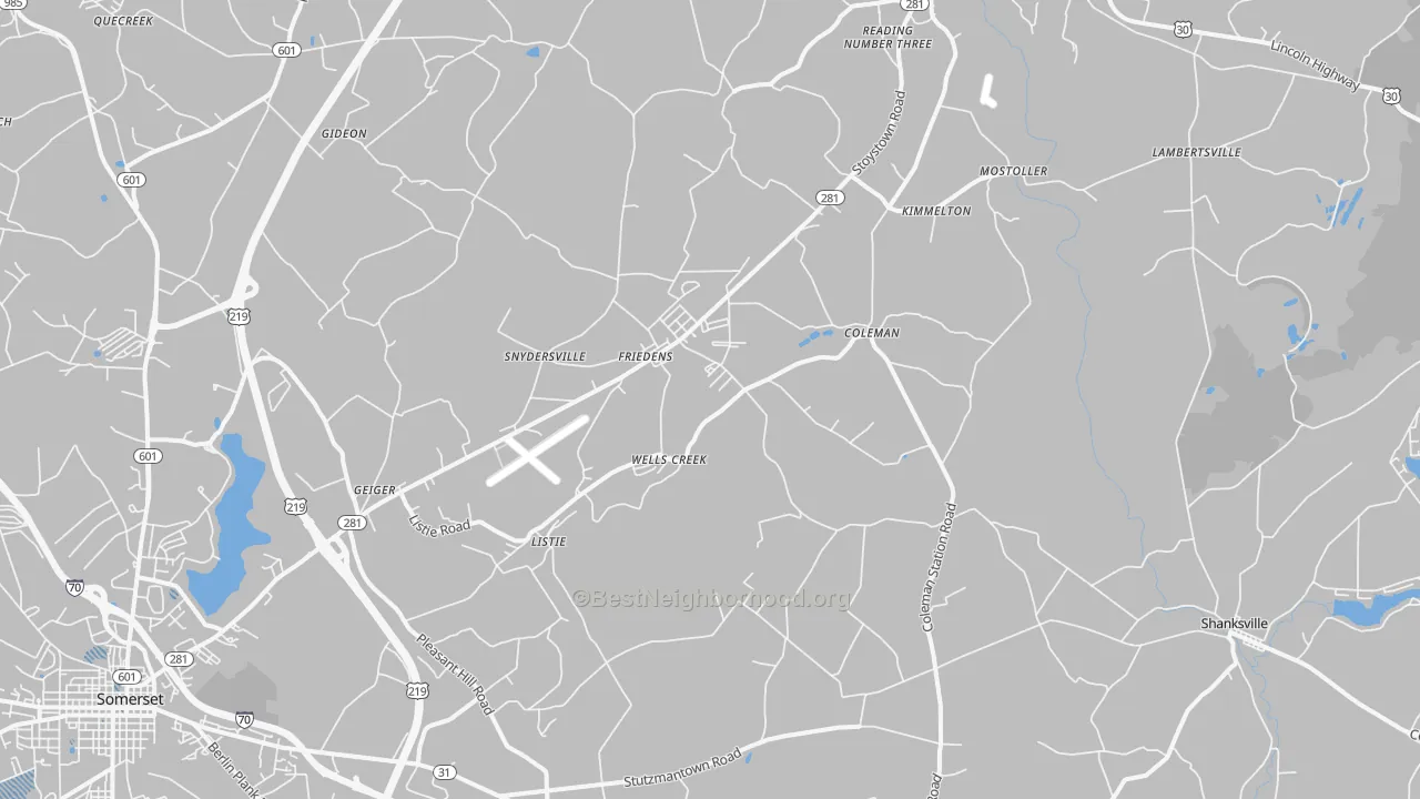 Transit Grade map of 15541, PA