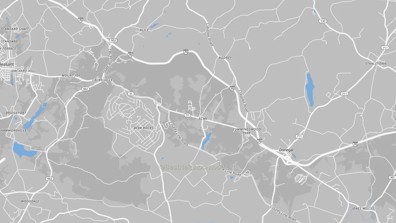 Transit Grade map of 15610, PA