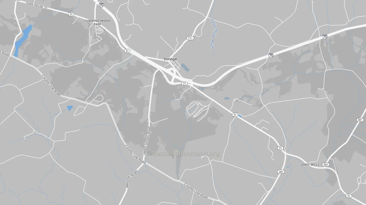 Transit Grade map of 15628, PA