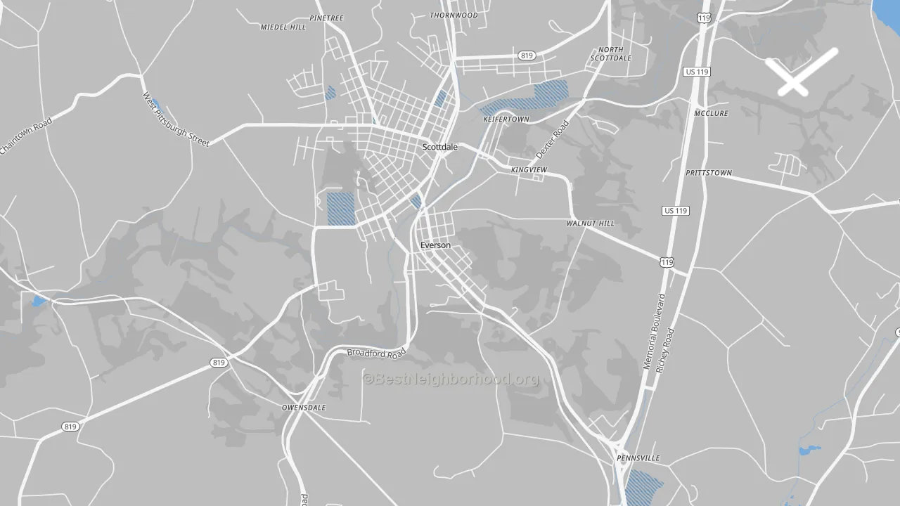 Transit Grade map of 15631, PA