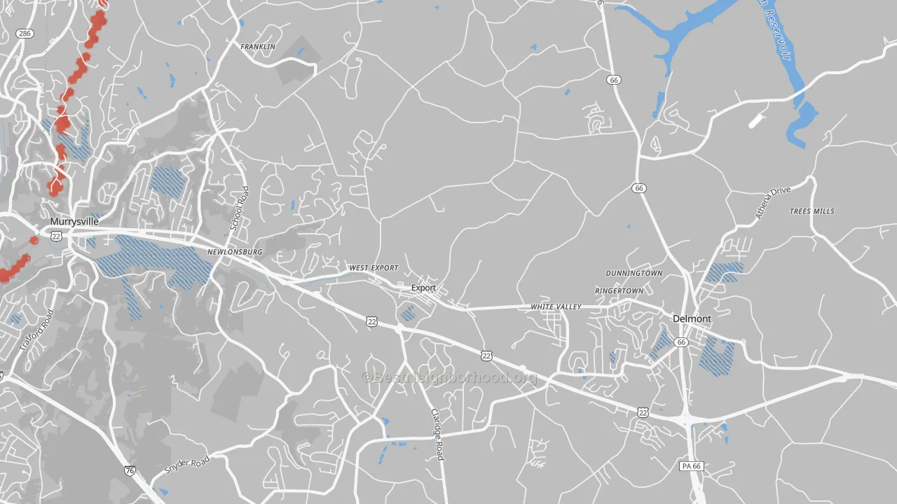 Transit Grade map of 15632, PA