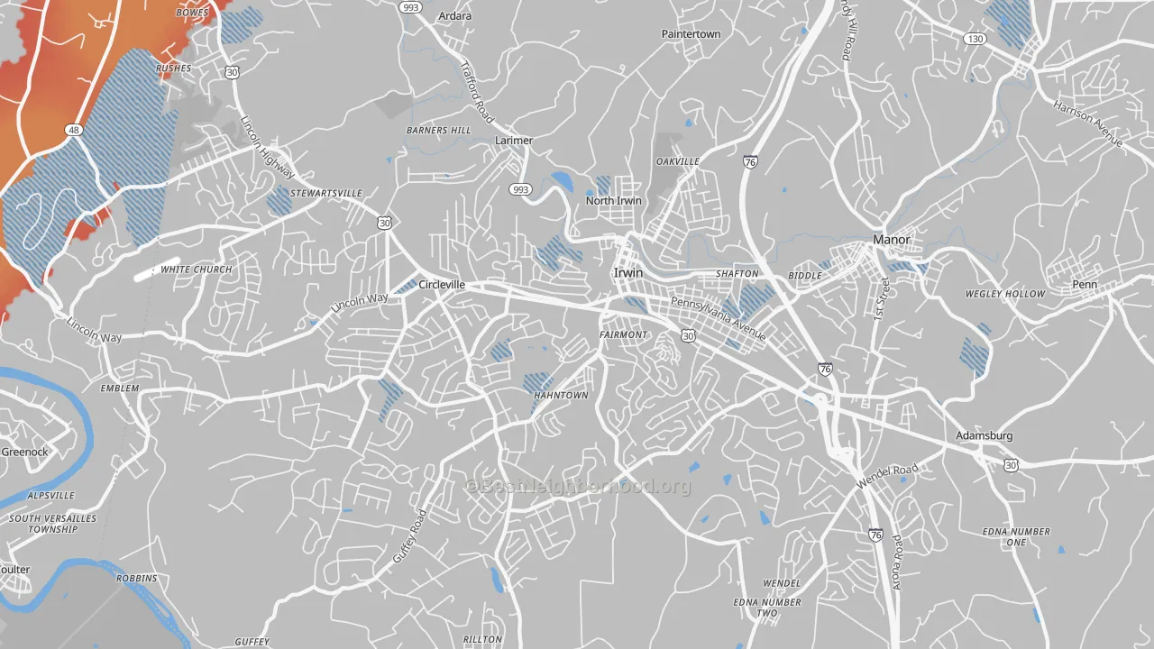 Transit Grade map of 15642, PA