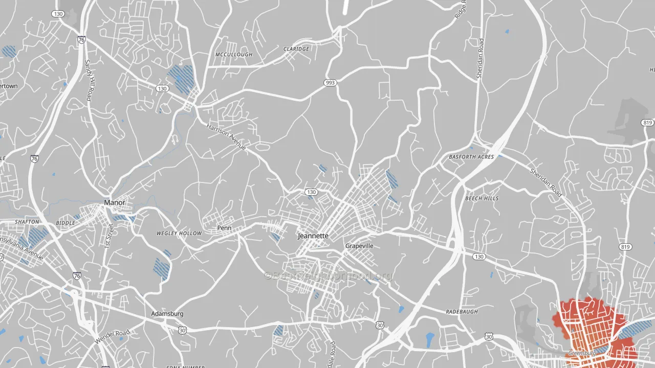 Transit Grade map of 15644, PA