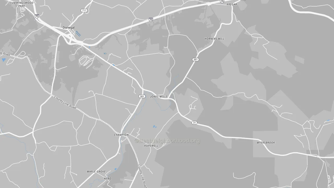 Transit Grade map of 15646, PA
