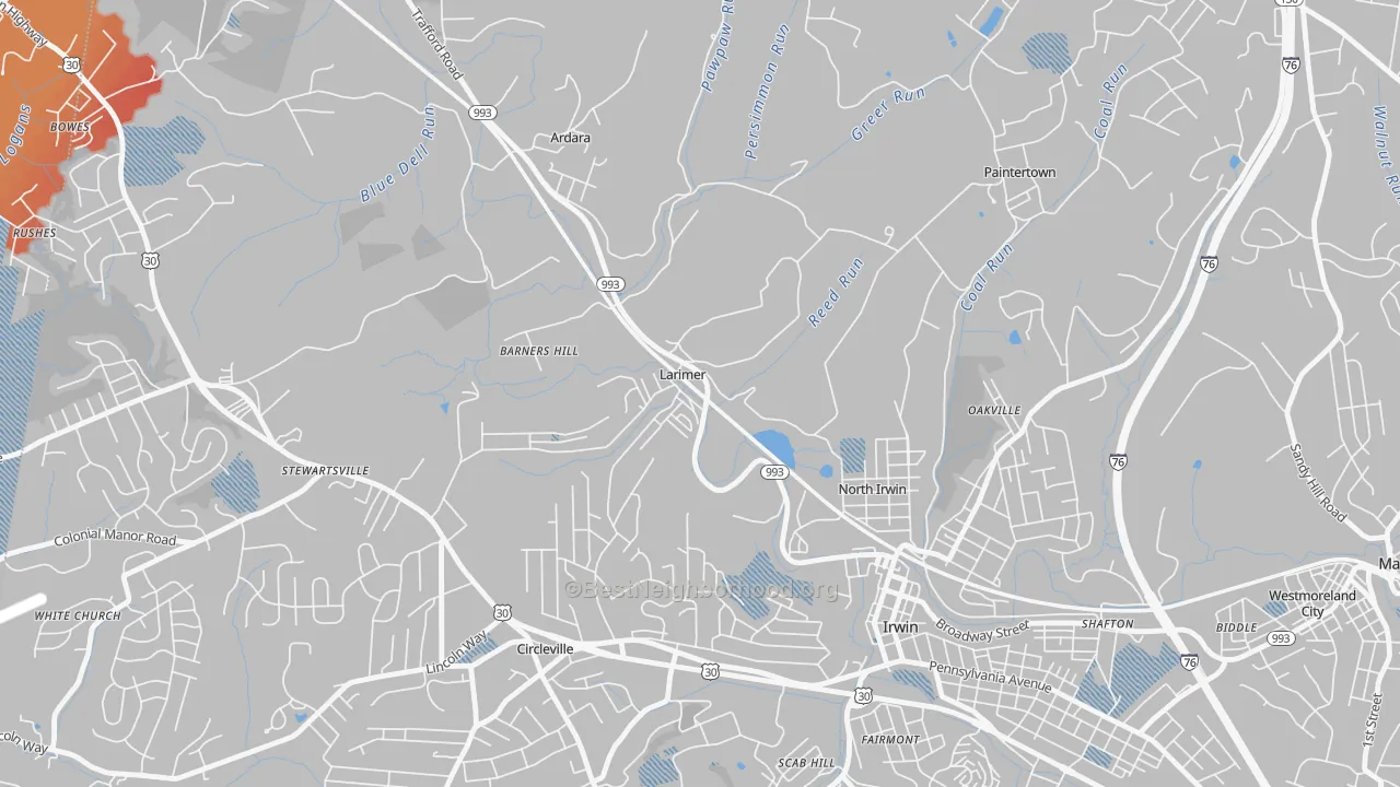 Transit Grade map of 15647, PA