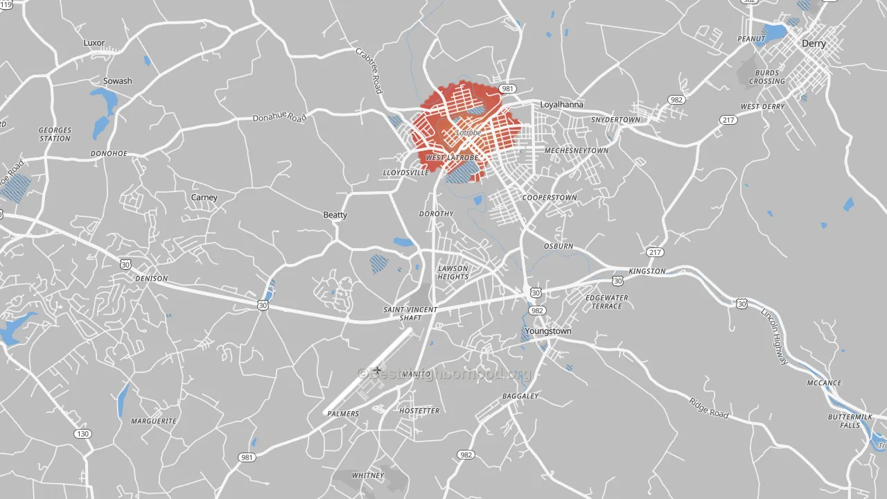 Transit Grade map of 15650, PA