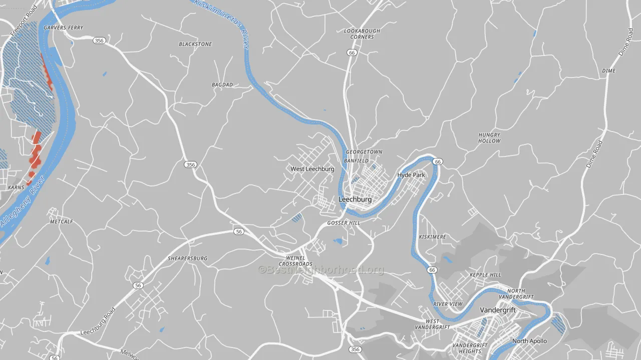 Transit Grade map of 15656, PA