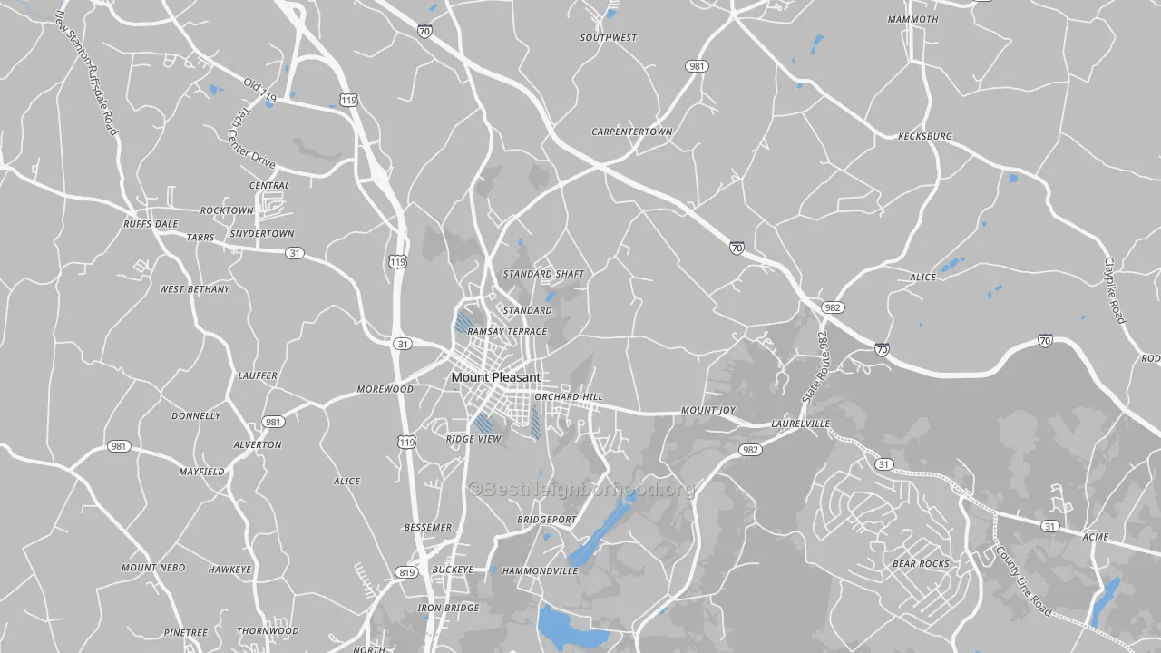 Transit Grade map of 15666, PA