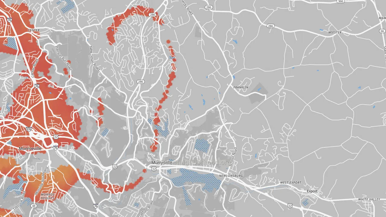 Transit Grade map of 15668, PA
