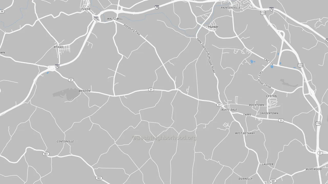 Transit Grade map of 15679, PA