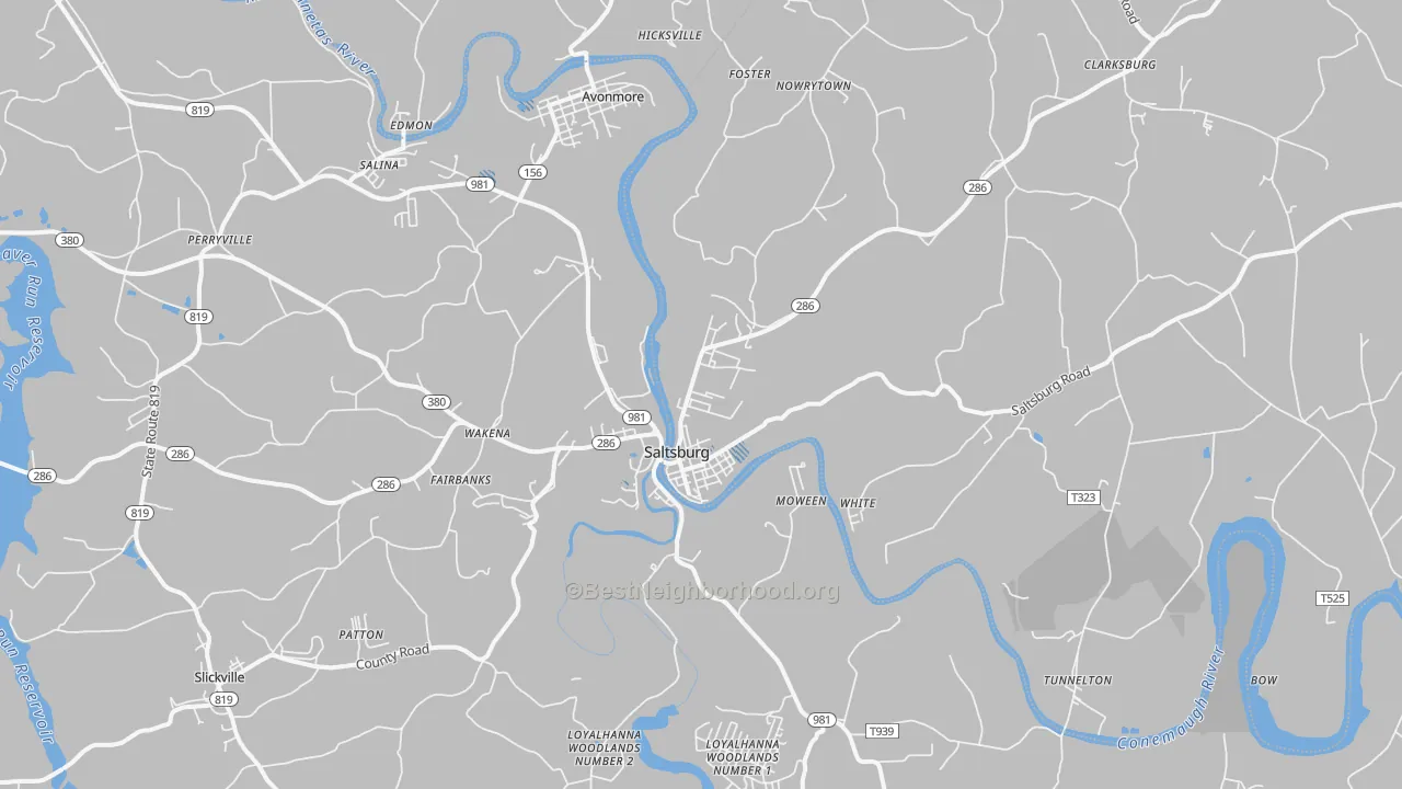 Transit Grade map of 15681, PA