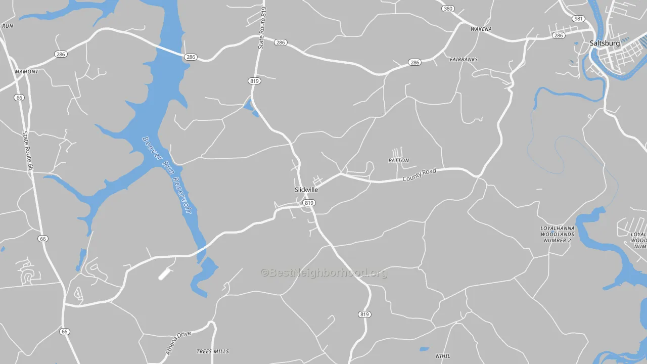 Transit Grade map of 15684, PA