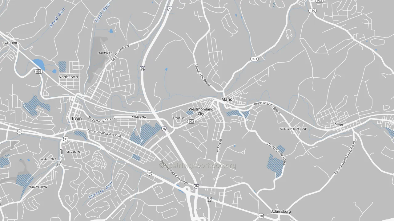 Transit Grade map of 15692, PA
