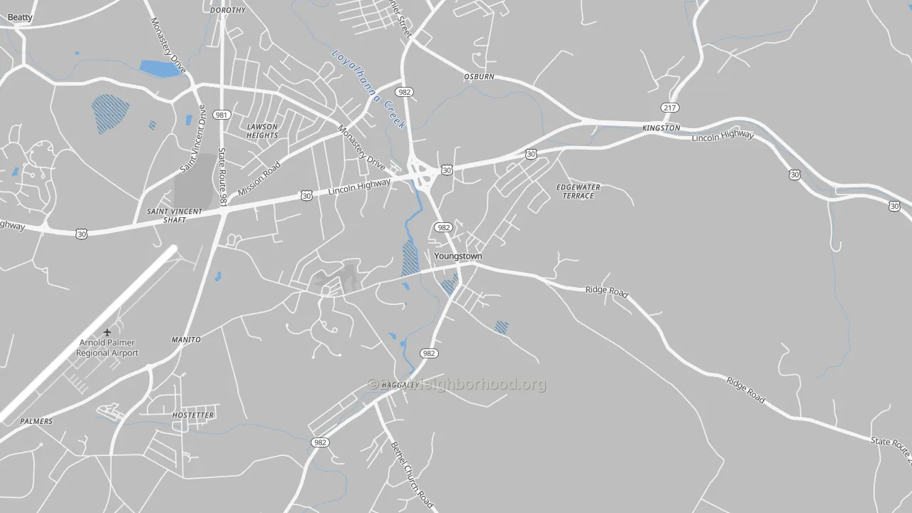 Transit Grade map of 15696, PA