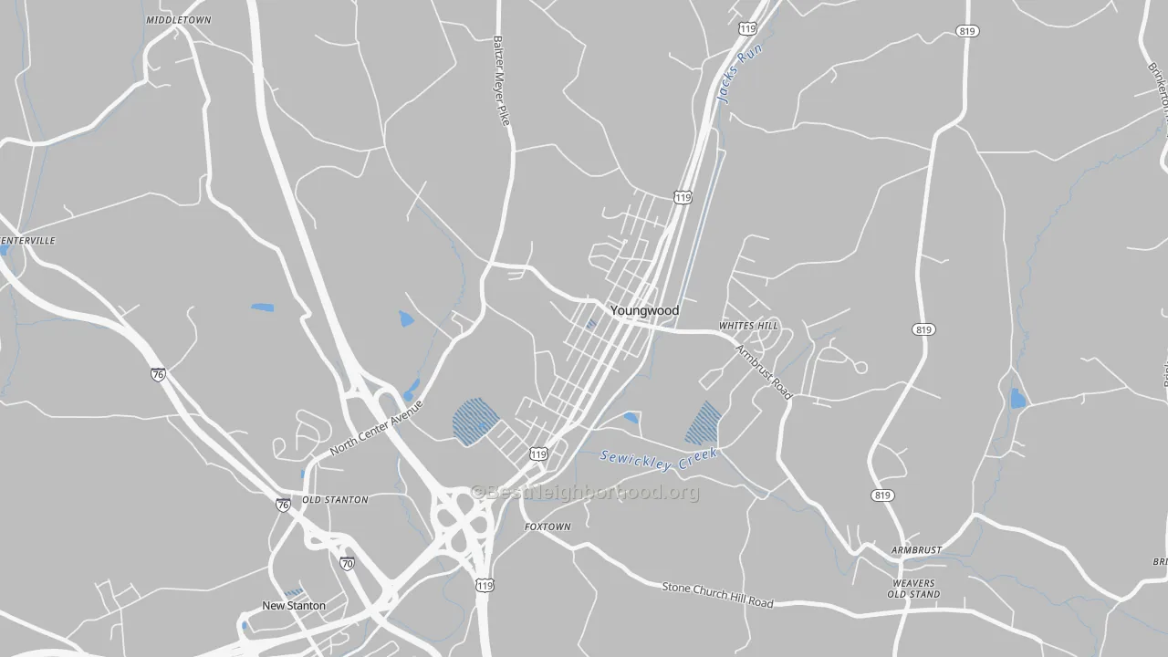 Transit Grade map of 15697, PA