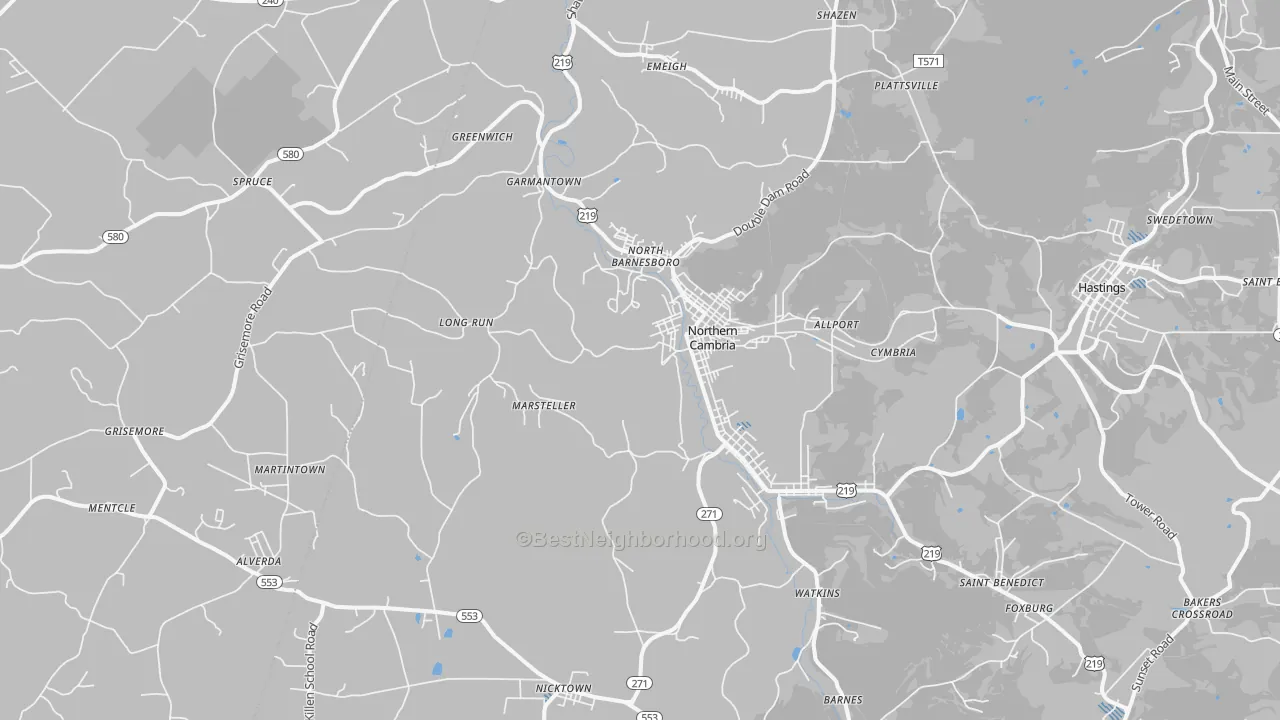 Transit Grade map of 15714, PA