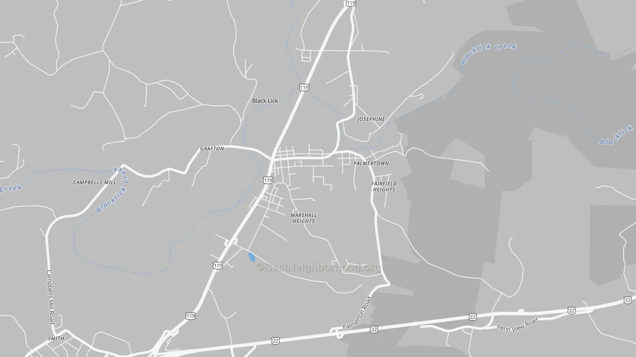 Transit Grade map of 15716, PA