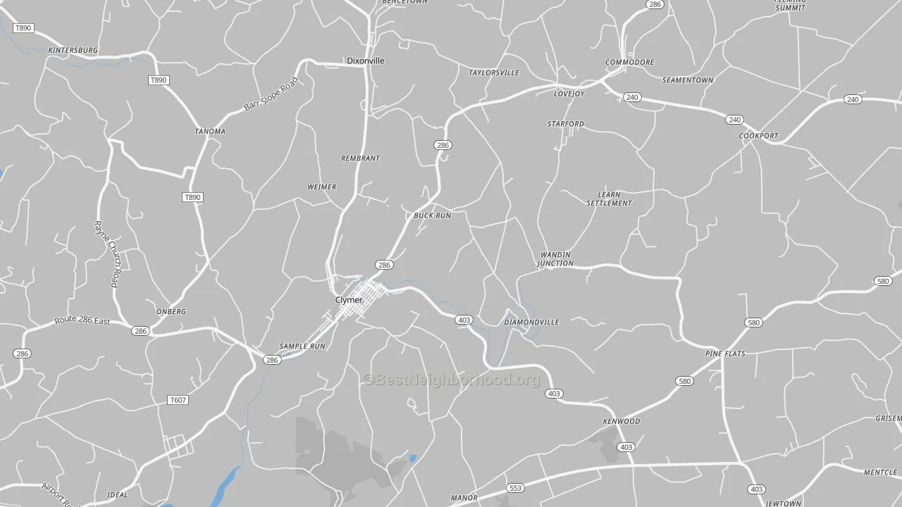 Transit Grade map of 15728, PA