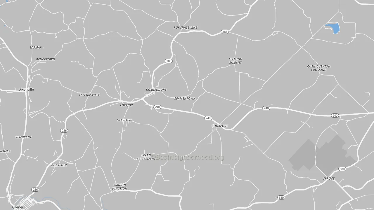 Transit Grade map of 15729, PA