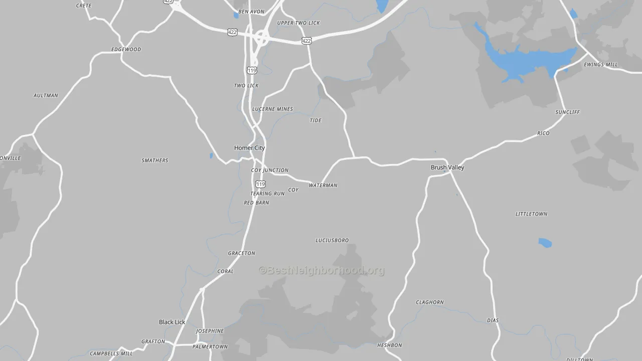 Transit Grade map of 15748, PA