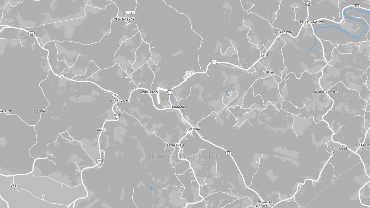 Transit Grade map of 15757, PA
