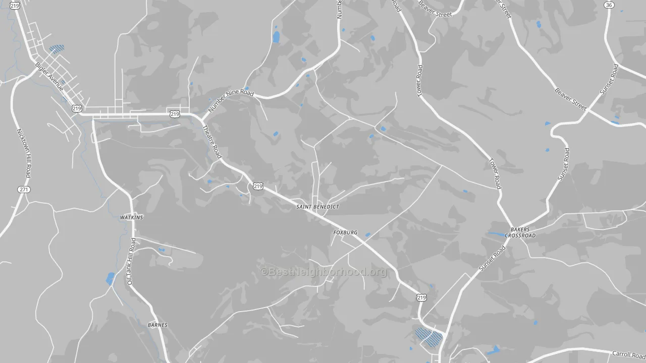 Transit Grade map of 15773, PA