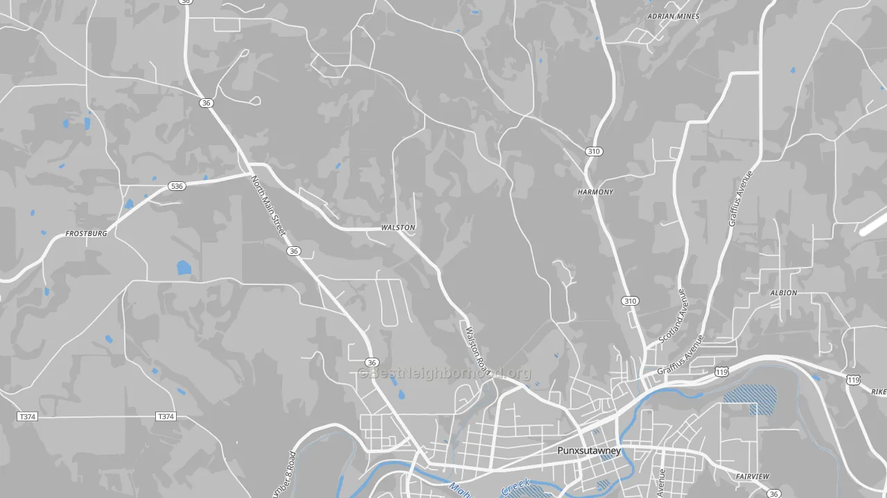 Transit Grade map of 15781, PA