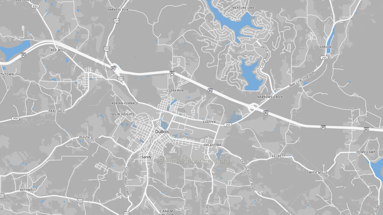 Transit Grade map of 15801, PA