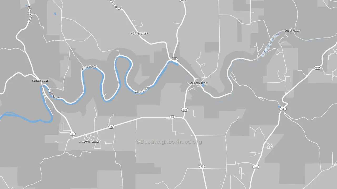 Transit Grade map of 15828, PA
