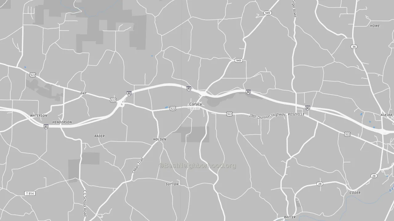 Transit Grade map of 15829, PA