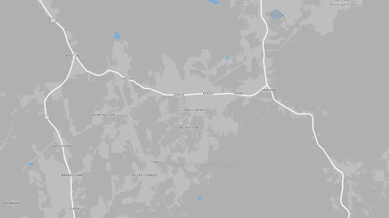 Transit Grade map of 15846, PA