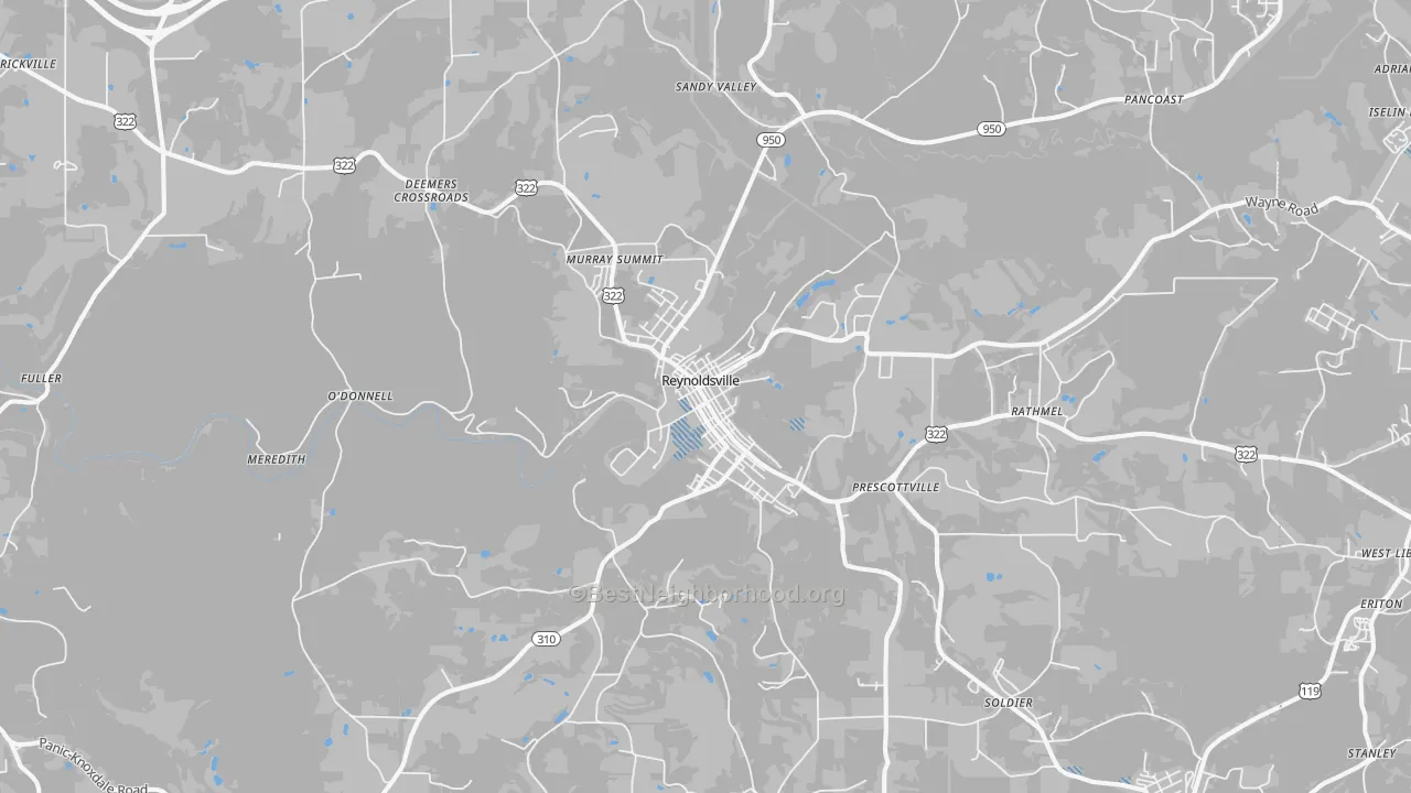 Transit Grade map of 15851, PA