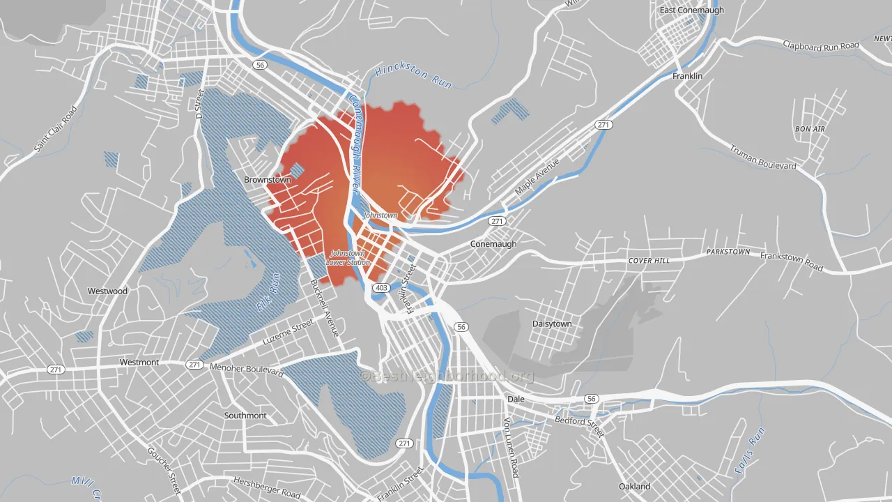 Transit Grade map of 15901, PA