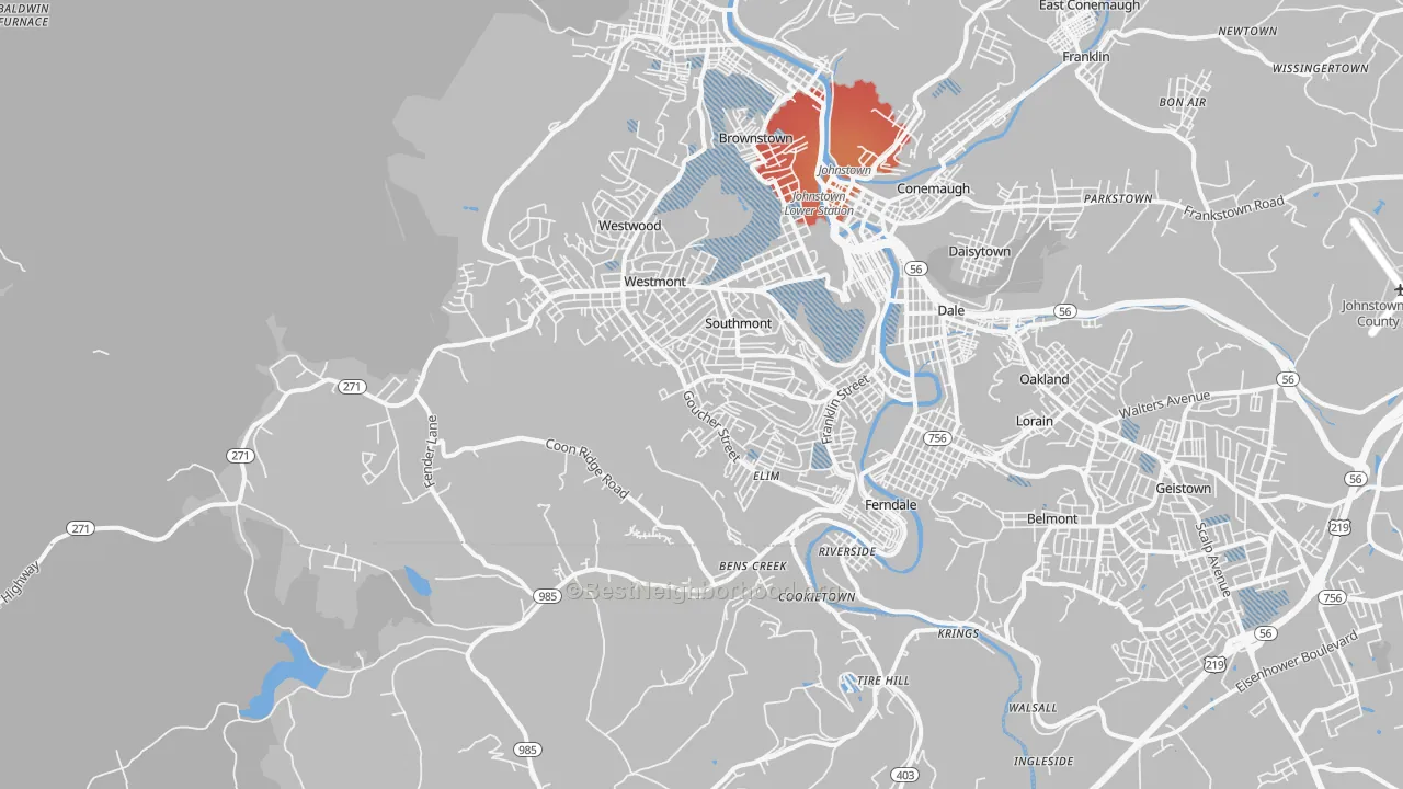Transit Grade map of 15905, PA