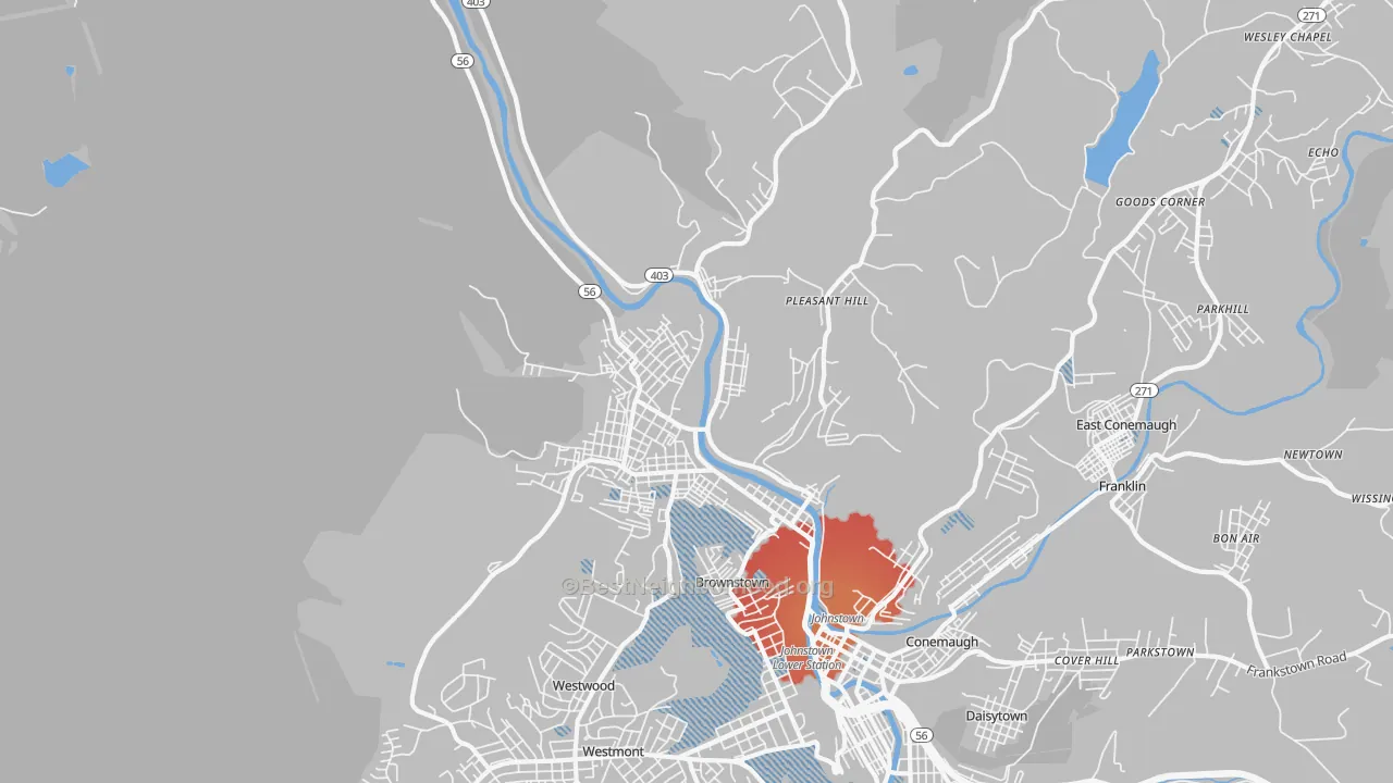 Transit Grade map of 15906, PA