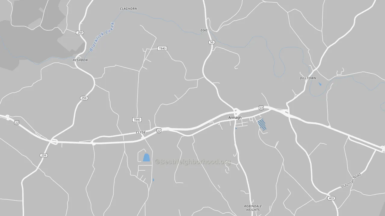 Transit Grade map of 15920, PA
