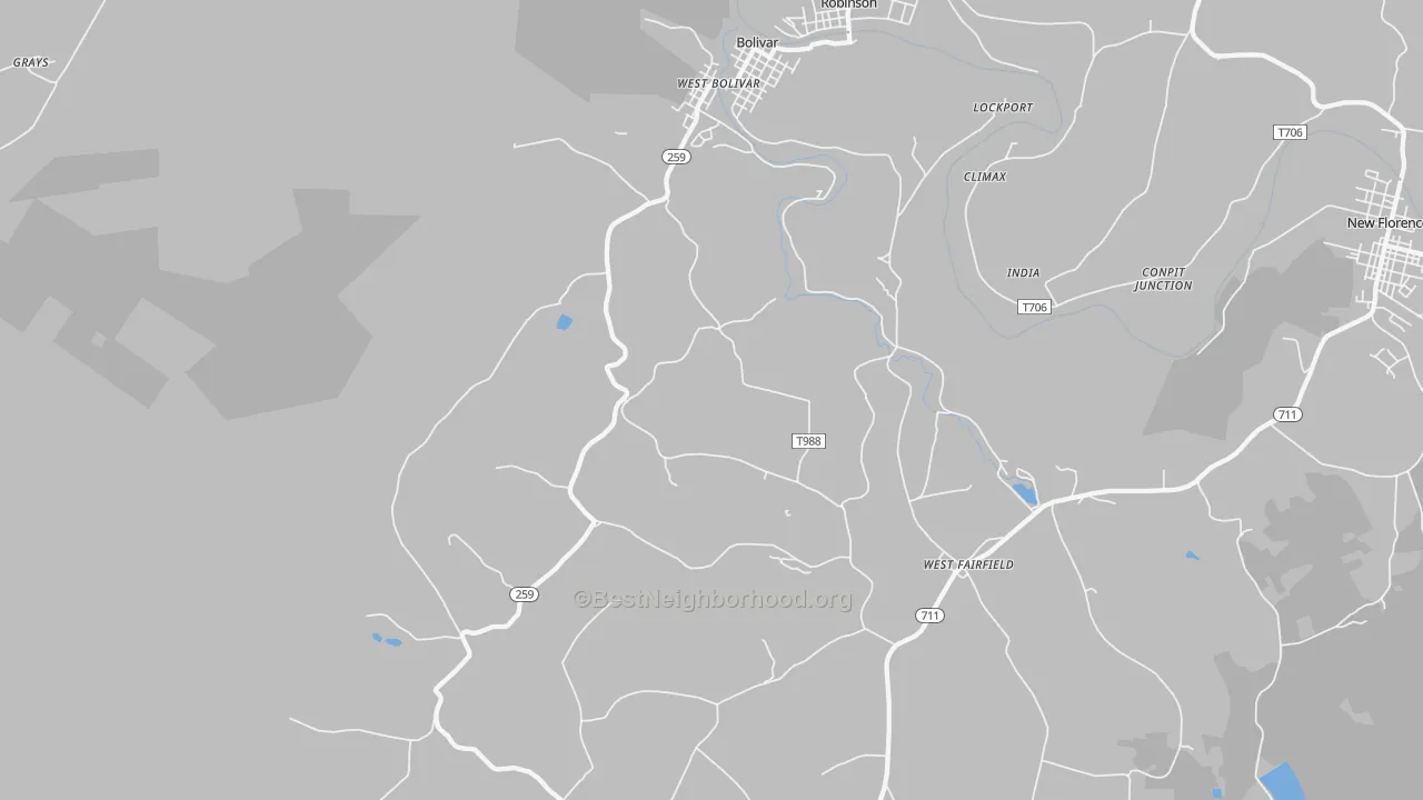 Transit Grade map of 15923, PA
