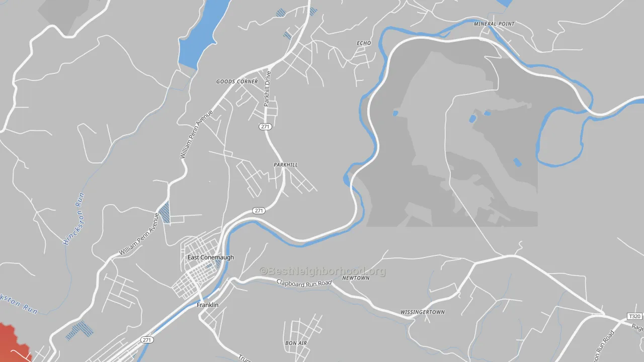Transit Grade map of 15945, PA