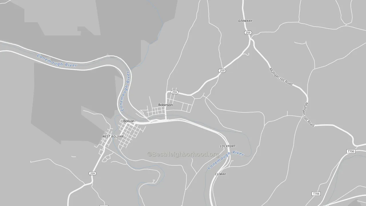 Transit Grade map of 15949, PA